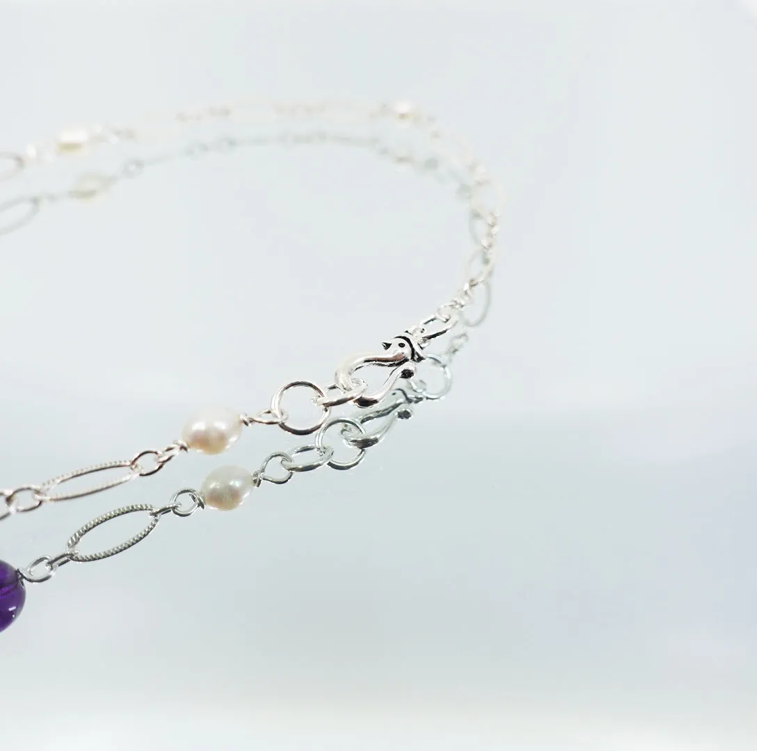 Winter Theme Amethyst Necklace