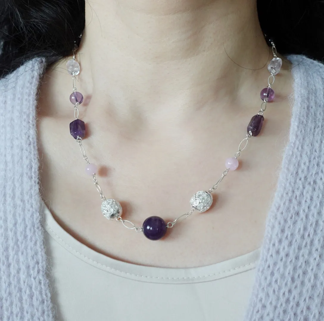 Winter Theme Amethyst Necklace