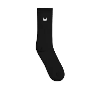 WOLFPACK UNLTD EMBROIDERED SOCKS | WHITE LOGO