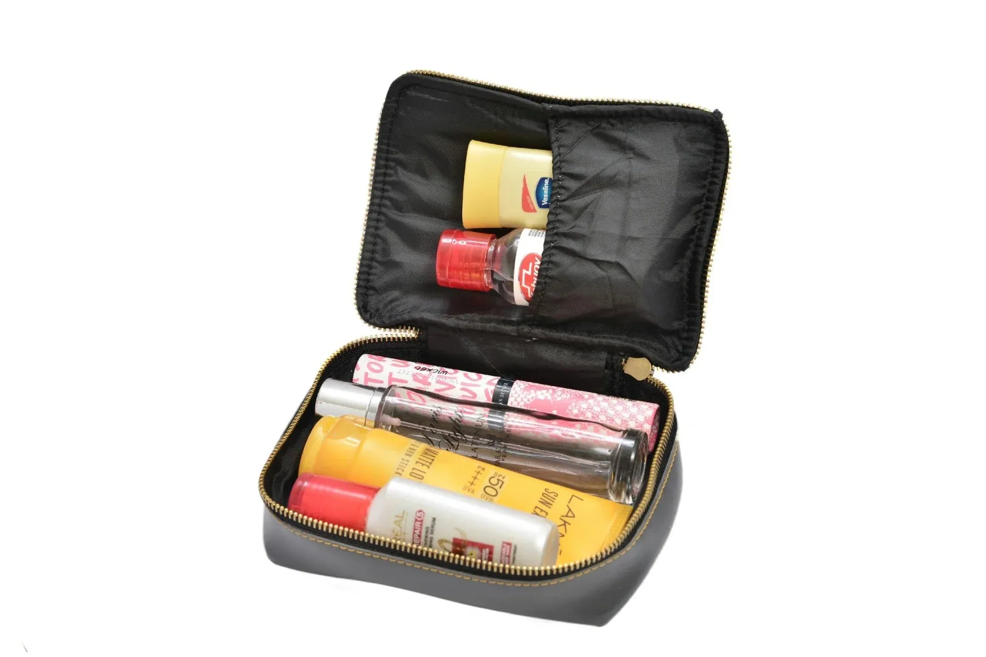 Women's Combo - Mini Makeup Kit & zip around lady Wallet (Grey)