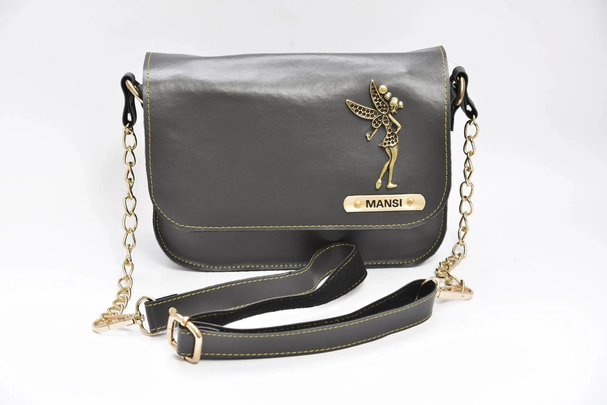 Women's Combo : Premium Lady Wallet & Chained Sling Bag - Grey