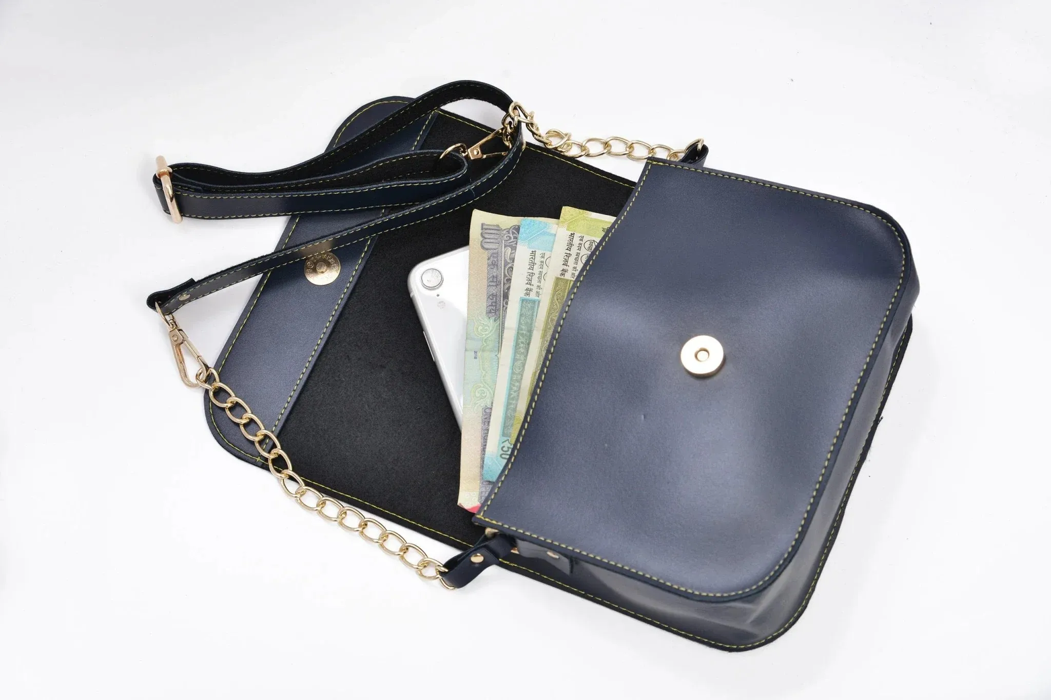 Women's Combo : Premium Lady Wallet & Chained Sling Bag - Royal blue