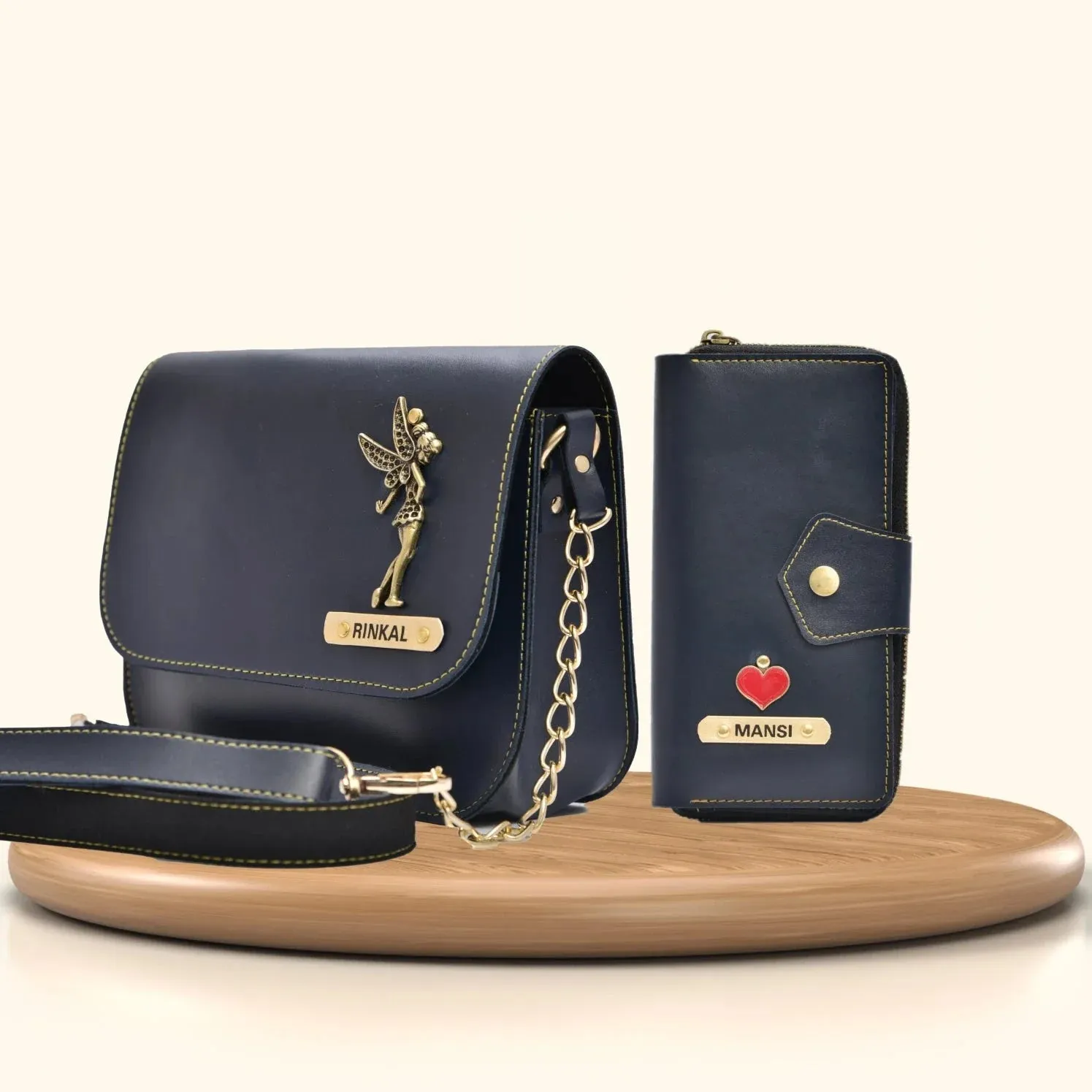 Women's Combo : Premium Lady Wallet & Chained Sling Bag - Royal blue