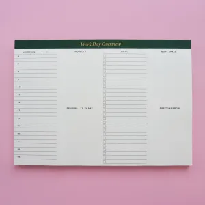Work Day Overview A4 Desk Planner | Corporate Girlie