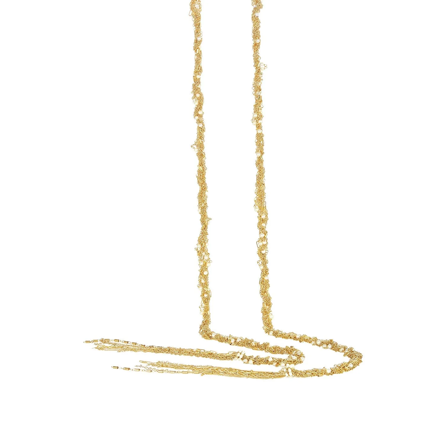 Wrap Tassel Necklace with Pearls