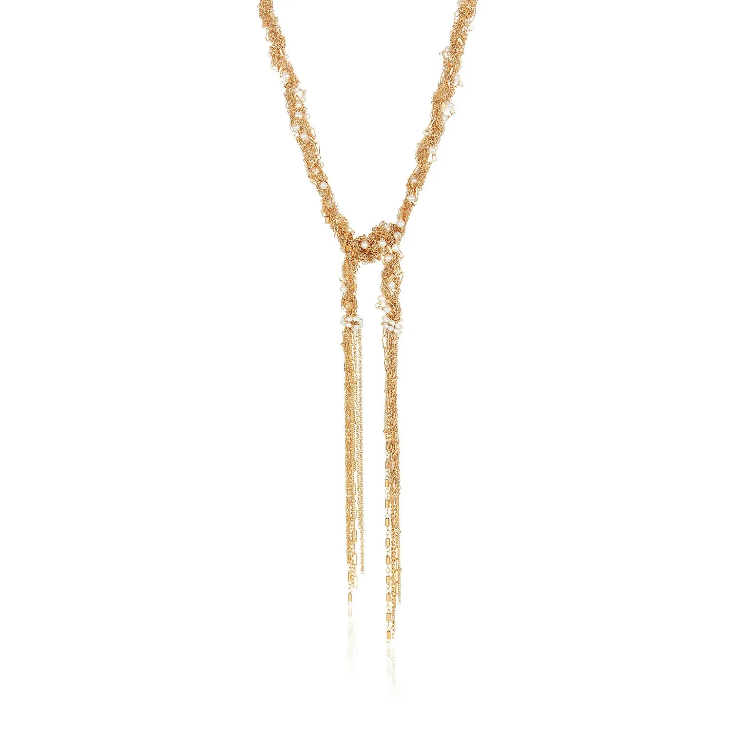 Wrap Tassel Necklace with Pearls