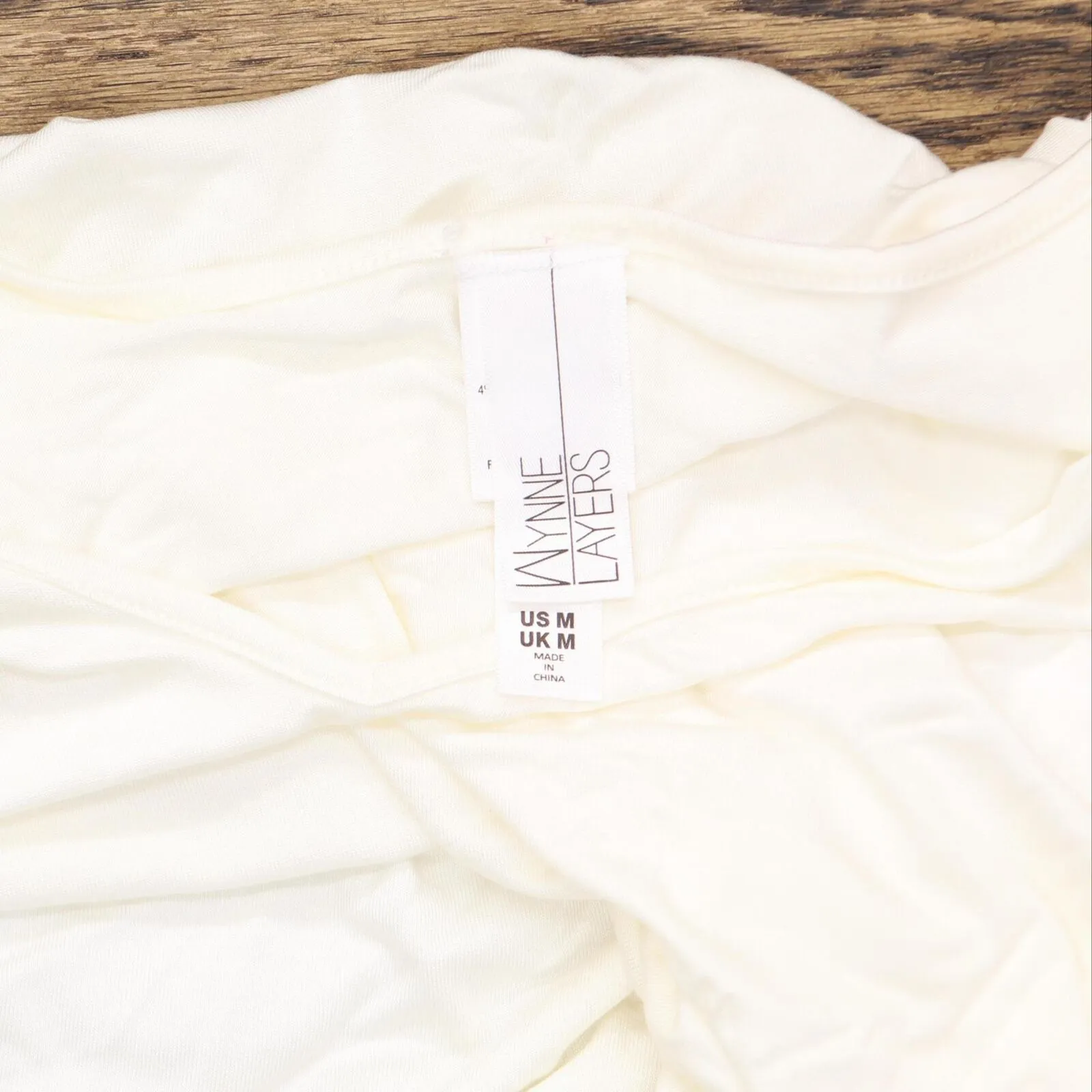 Wynne Layers Womens V-Neck Knit Boxy T-Shirt Top Tee 694608 Cloud White M