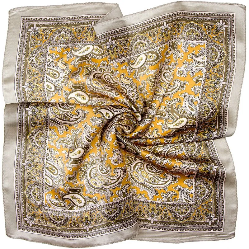 Yellow & Silver Paisley Tuch