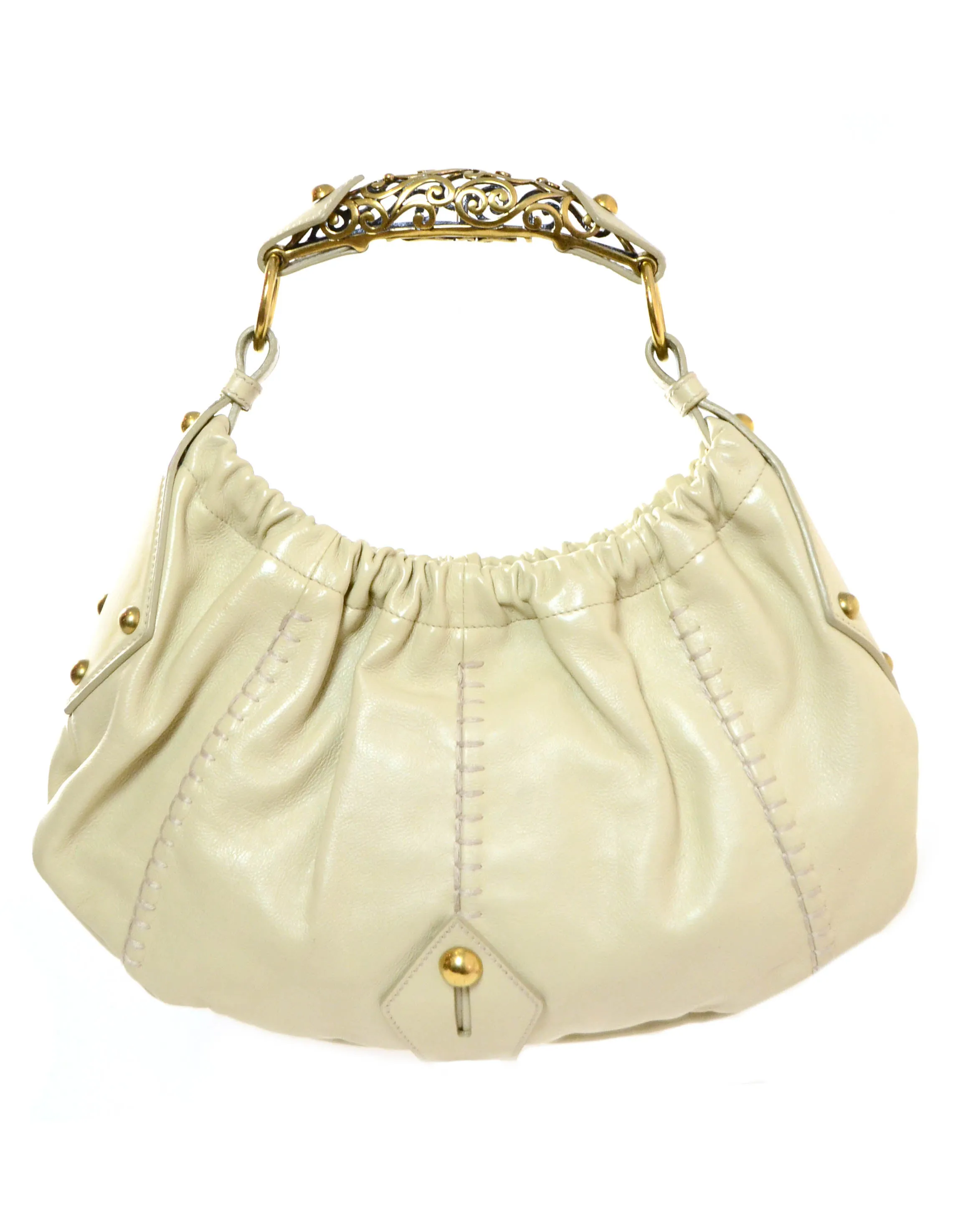YSL Beige Leather Vincennes Mombasa Bag