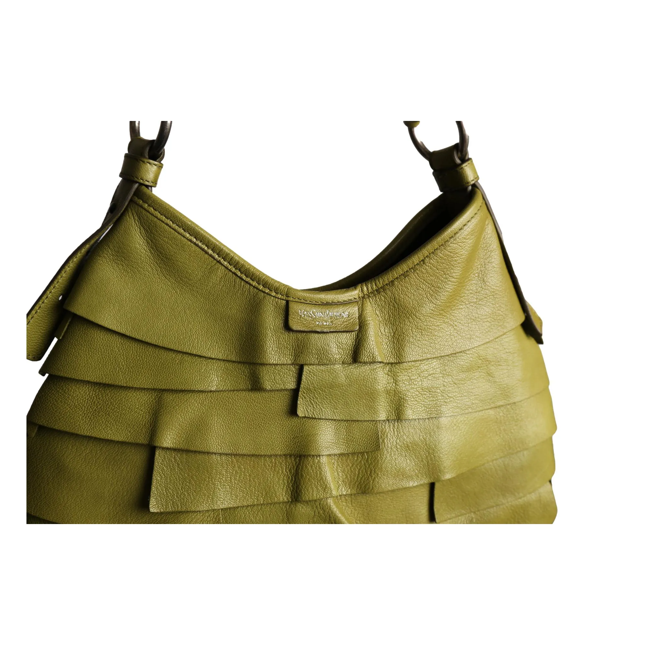 YSL Green Leather Shoulder