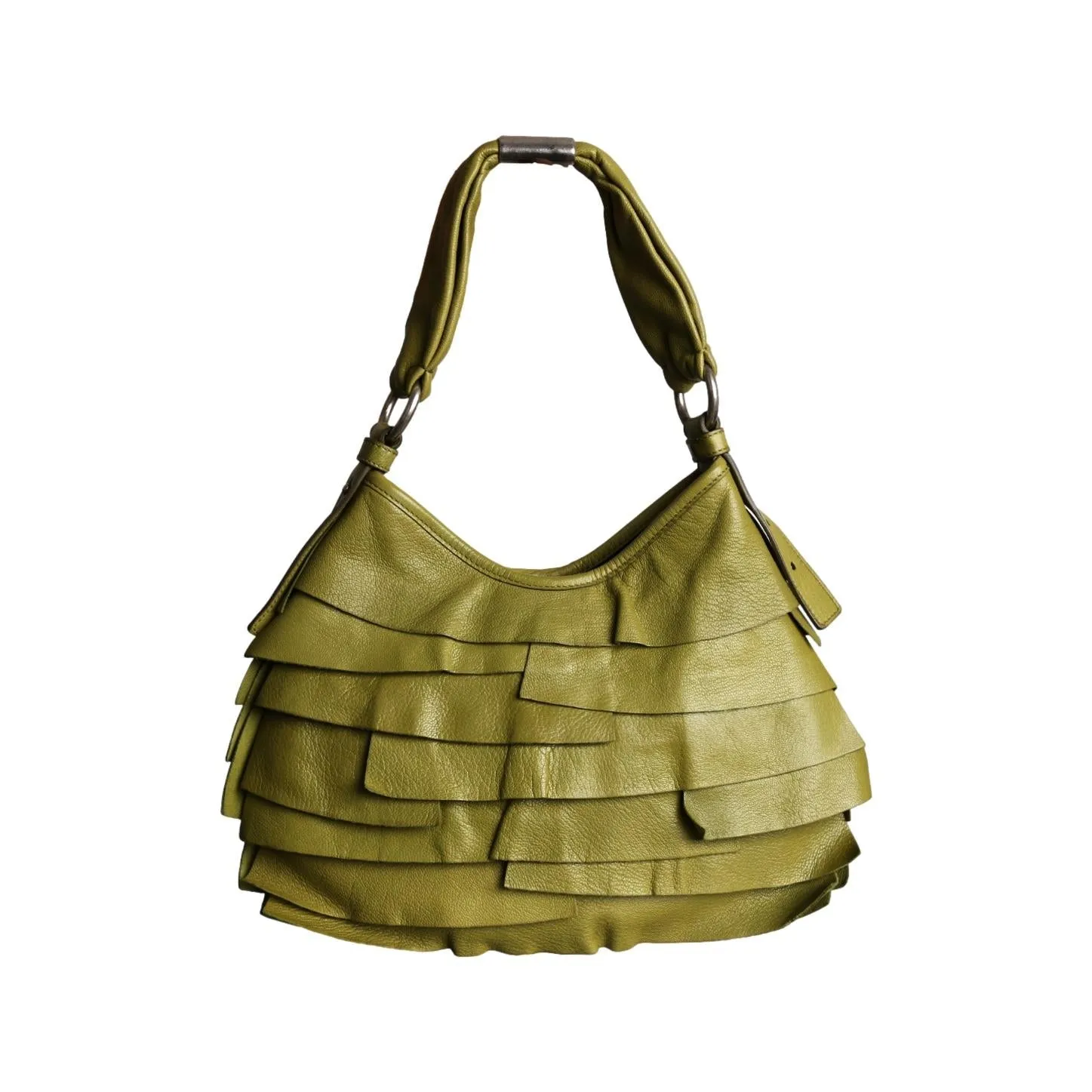 YSL Green Leather Shoulder